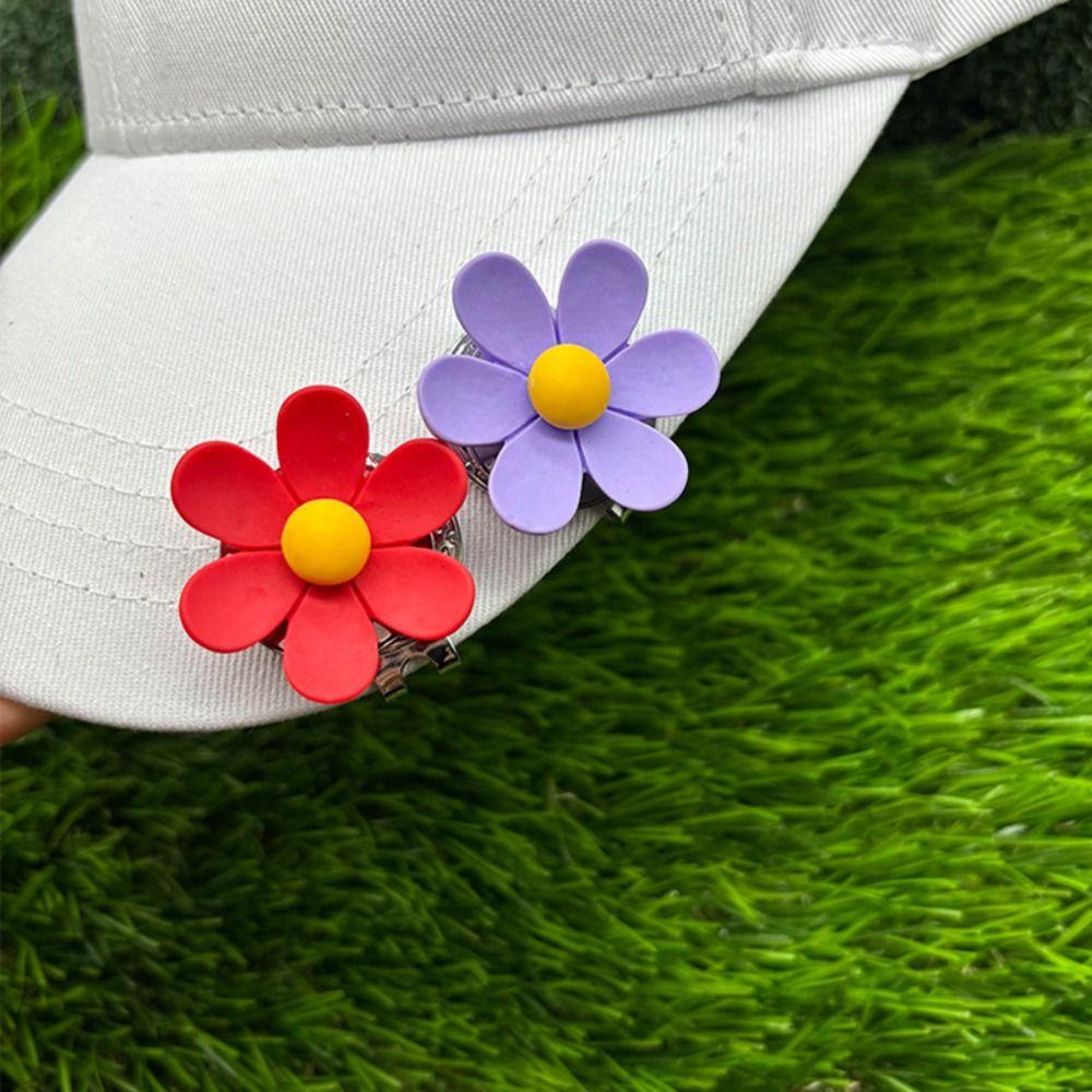 Flower Shaped Golf Cap Clip Magnetic Golf Hat Marker Outdoor Sports Golf Ball Mark  Golf Lovers