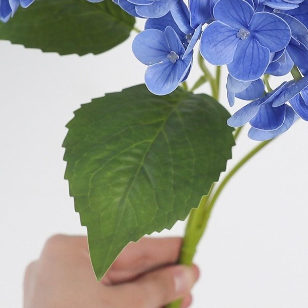 4 Heads Artificial Hydrangea Flower Realistic Faux Flowers Hydrangea Flowers Branch Outdoor Party