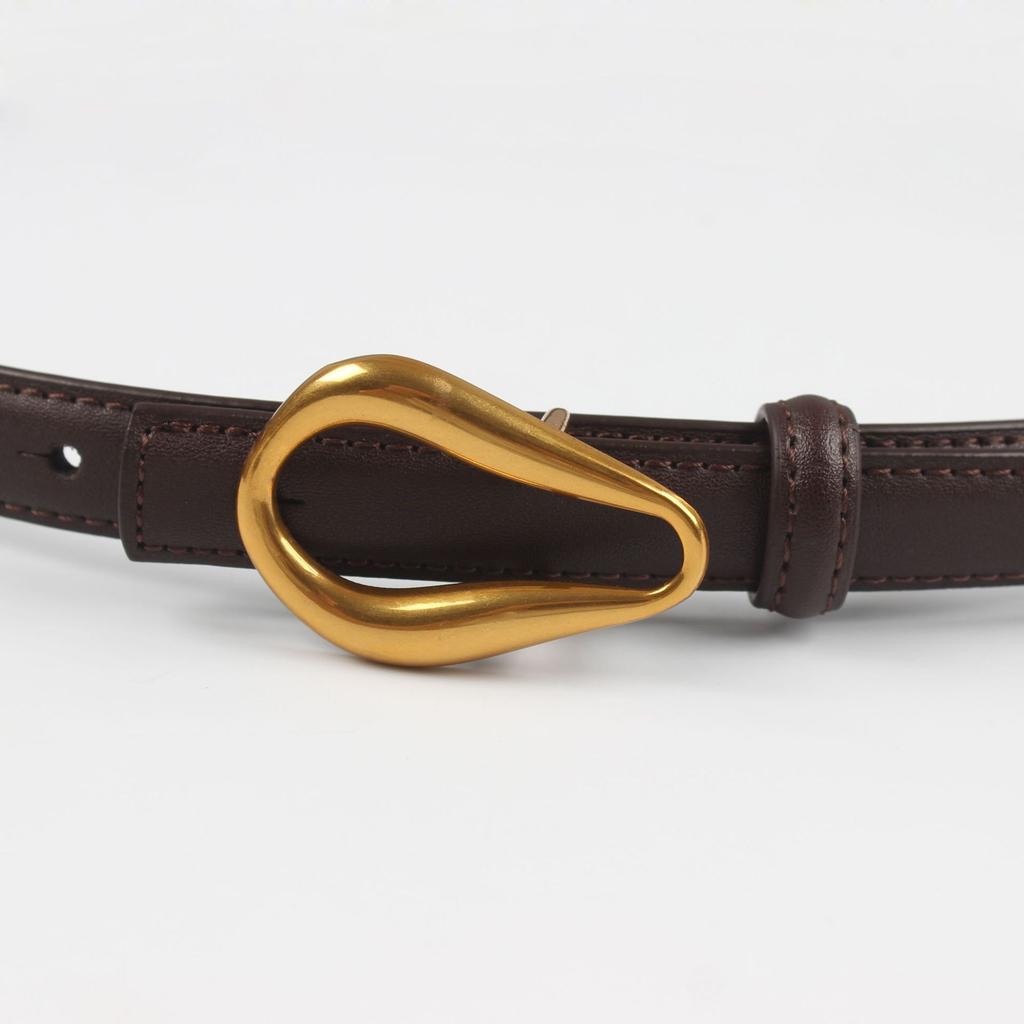 Women'S Leather Thin Belt Decorative Shirt Waist Seal With Dress Suit Waist (2Cm 8 Colors Optional)