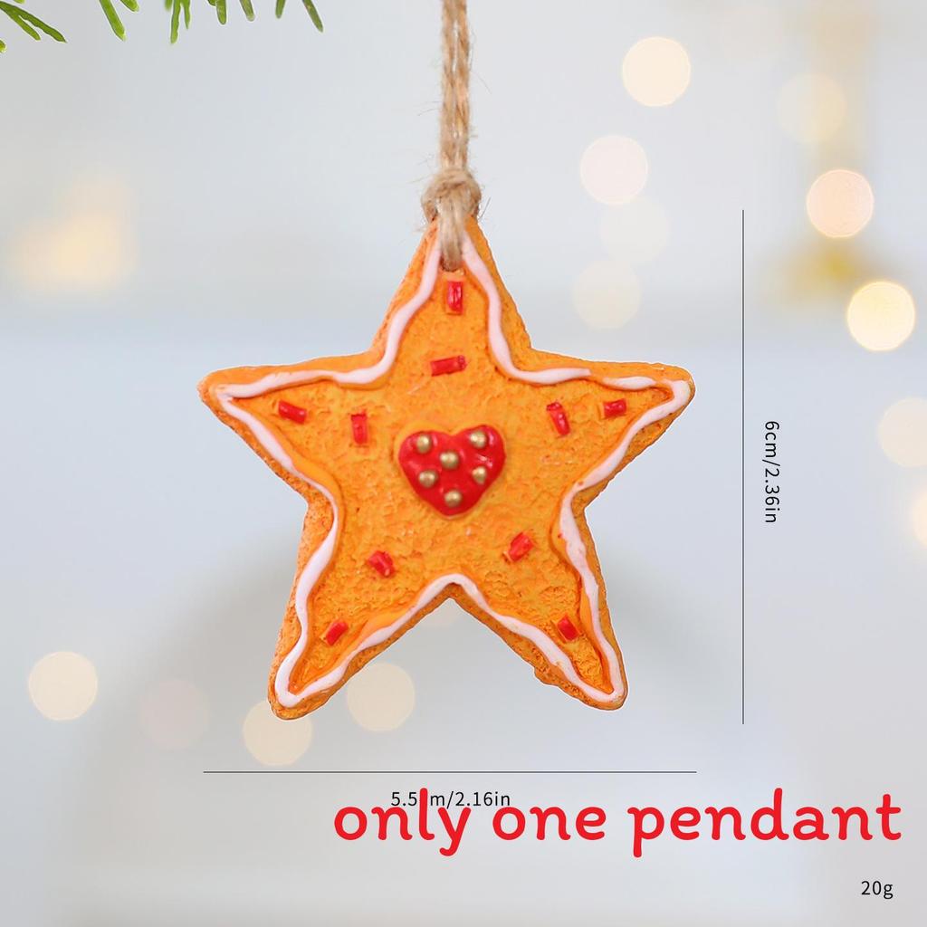 Christmas Resin Ornaments Set With Snowflake Star Heart For Holiday Decor