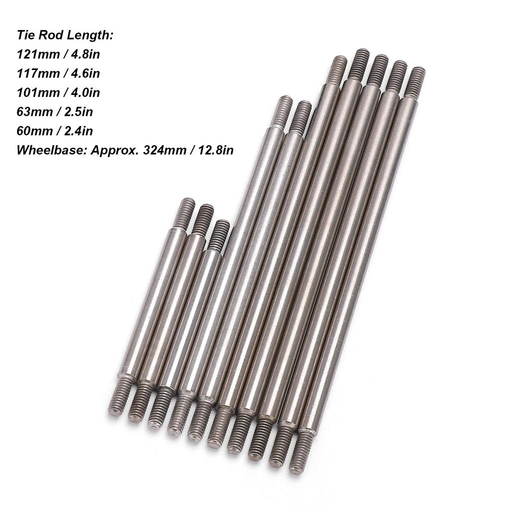 Link Rod with End Ball Set, RC Pull Rod Link Rod Set for Traxxas TRX4 324mm Wheelbase RC Metal Link