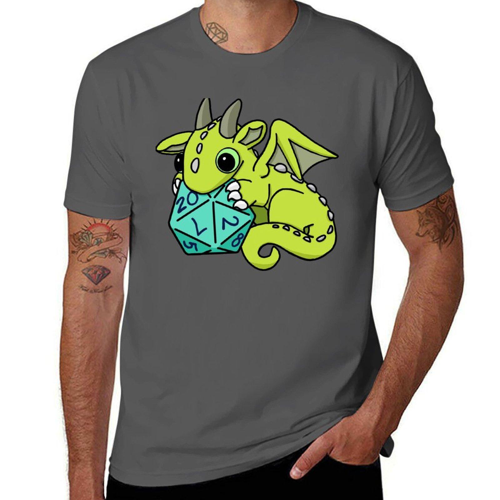 

Green Dice Goblin Dragon Baby T-Shirt man t shirt heavy cotton t shirts for man cotton soft T-Shirt 4XL