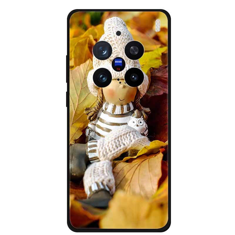 Christmas Cover For Vivo X200 Pro 6.78"Black Silicone Case For vivo X200 Pro mini 6.31" TPU Santa Claus ChristmasTree Back Cover