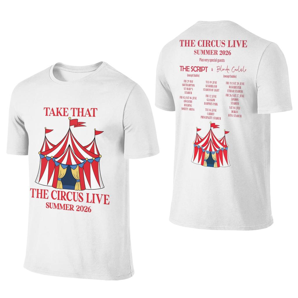 Unisex Unisex Take That The Circus Live Tour 2026 Tshirt Outfits Vintage 100 Cotton T Shirt Top Tee Clothes All Seasons