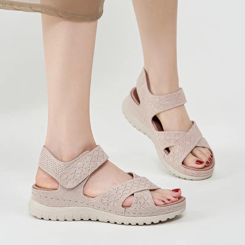 Mode Übergröße 35-42 Schuhe für Damen 2025 Sommer Damen Plateau-Sandalen Elegant Rutschfest Bequeme Keilabsätze Sandalias De Mujer