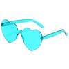New Love Sunglasses Jelly Color Frameless Heart-shaped Sunglasses Dazzling Color Sunglasses