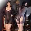 Zipper Open Butt Bodysuit Women Temptation Perspective Onesie Erotic Lingerie Silky Seemless Jumpsuit Nightclub Roleplay Rompers