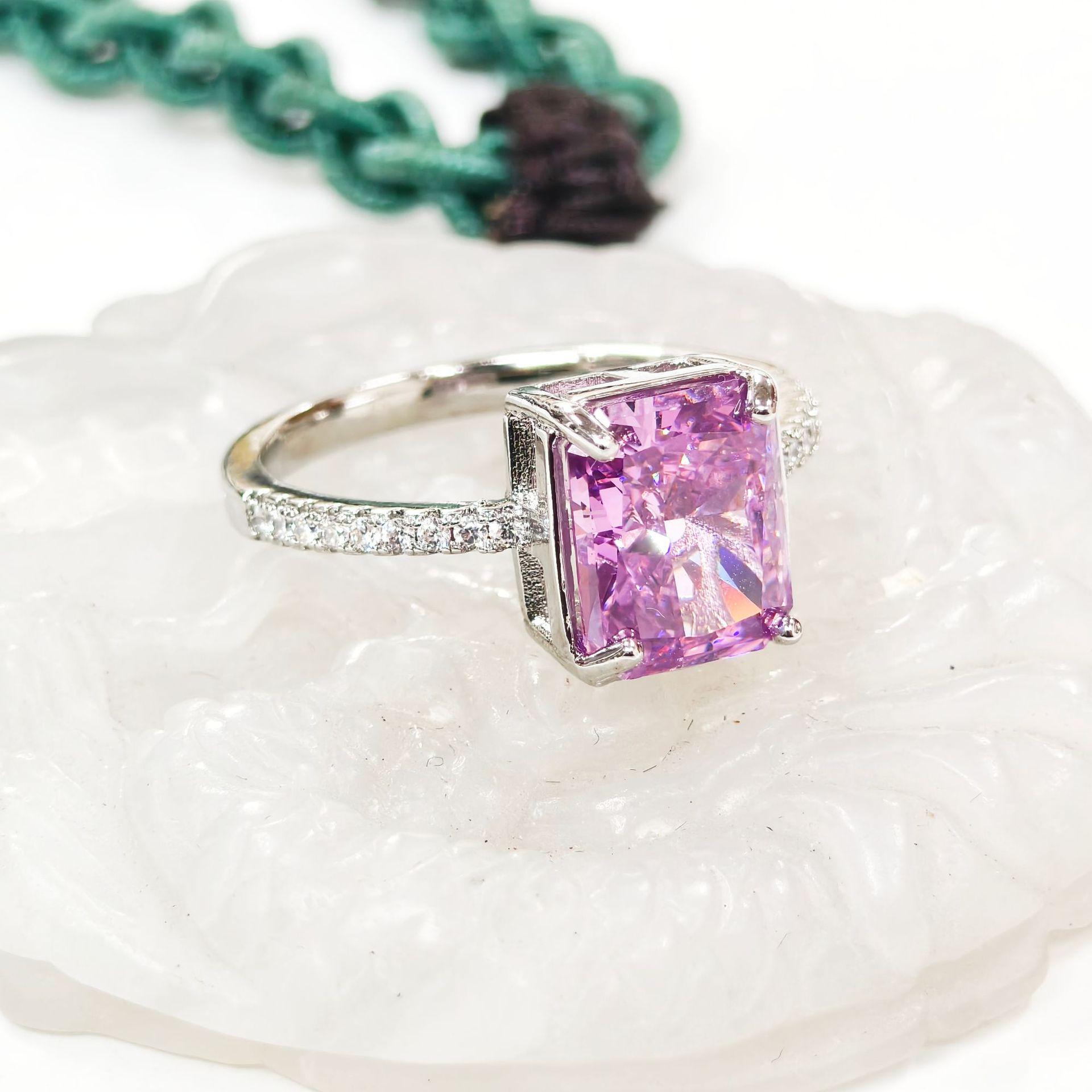 Gessen Jewelry Женское кольцо высокого класса с овальным цирконом и бриллиантом Size 7