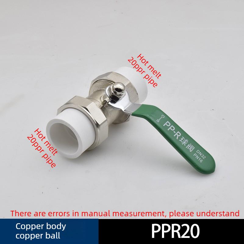 

PPR Ball Valve PPR Double Headed Union Copper Ball Valve 1/4 3/6 Inch Internal Tooth External Tooth Union Valve