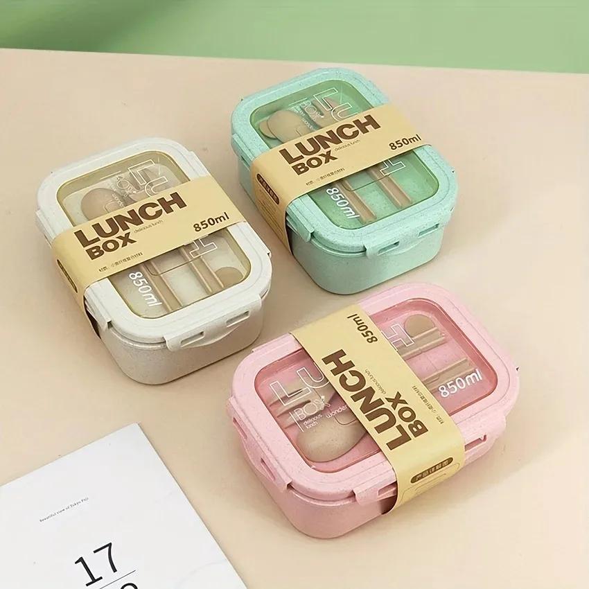 1 Portable Microwave Lunch Box Healthy BPA-free Bento Box Kitchen Food Container Lunch Box Home Accessories