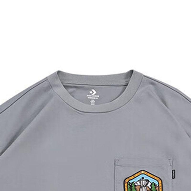 Converse Pocket Logo T-Shirt Asia Sizing 'Grey' Men's 10025881-A03