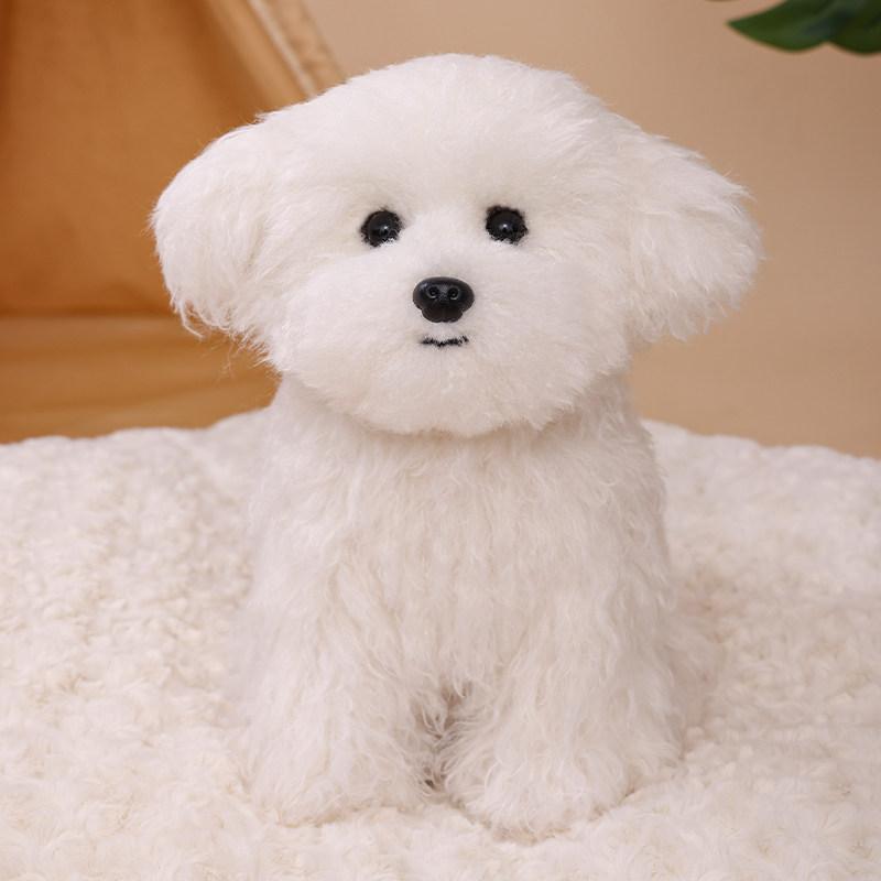 Realistic Poodle Dog Pet Doll Super Fluffy Plush Toy Companion Soothing Stress Relief