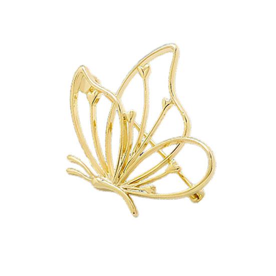 Broche de Aleación para Mujer Forma de Flor de Rosa Hueca Pin de Solapa Trajes Abrigos Bolsos Bufandas Insignia Accesorio Versátil