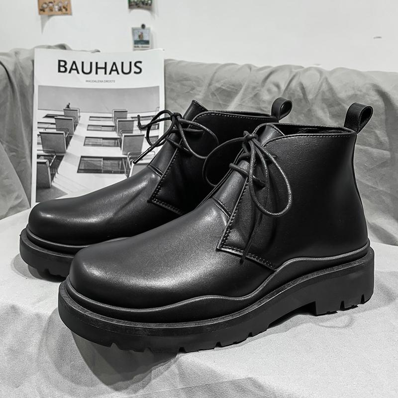Podzimní pánské kotníkové boty pro volný čas Business boty šněrovací Smíšené barvy Britské Martin boty Chelsea boty pro muže Motocyklové boty 39
