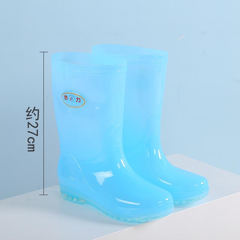 Long rain boots women's fashion rain shoes women's adult no lining high tube waterproof shoes quick-drying rubber shoes summer
