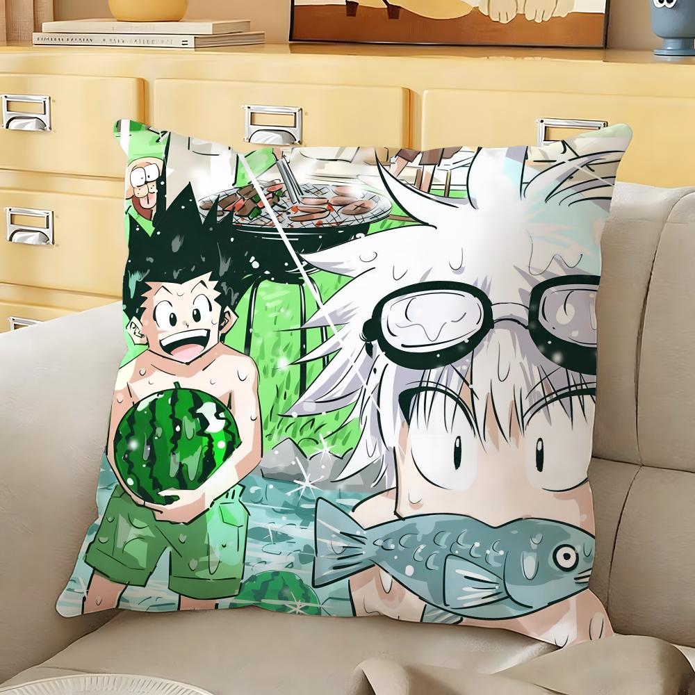 HHunter X HHunte Anime Cushion Cover Soft Durable Reversible Pillow Cover Home Car MultiScene Daily Comfort Pillowcase