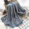 New 190*80cm Artistic Style Striped Cotton Linen Scarf Shawl Men's and Women's Same Style Mori Foulard En Mousseline Scarves