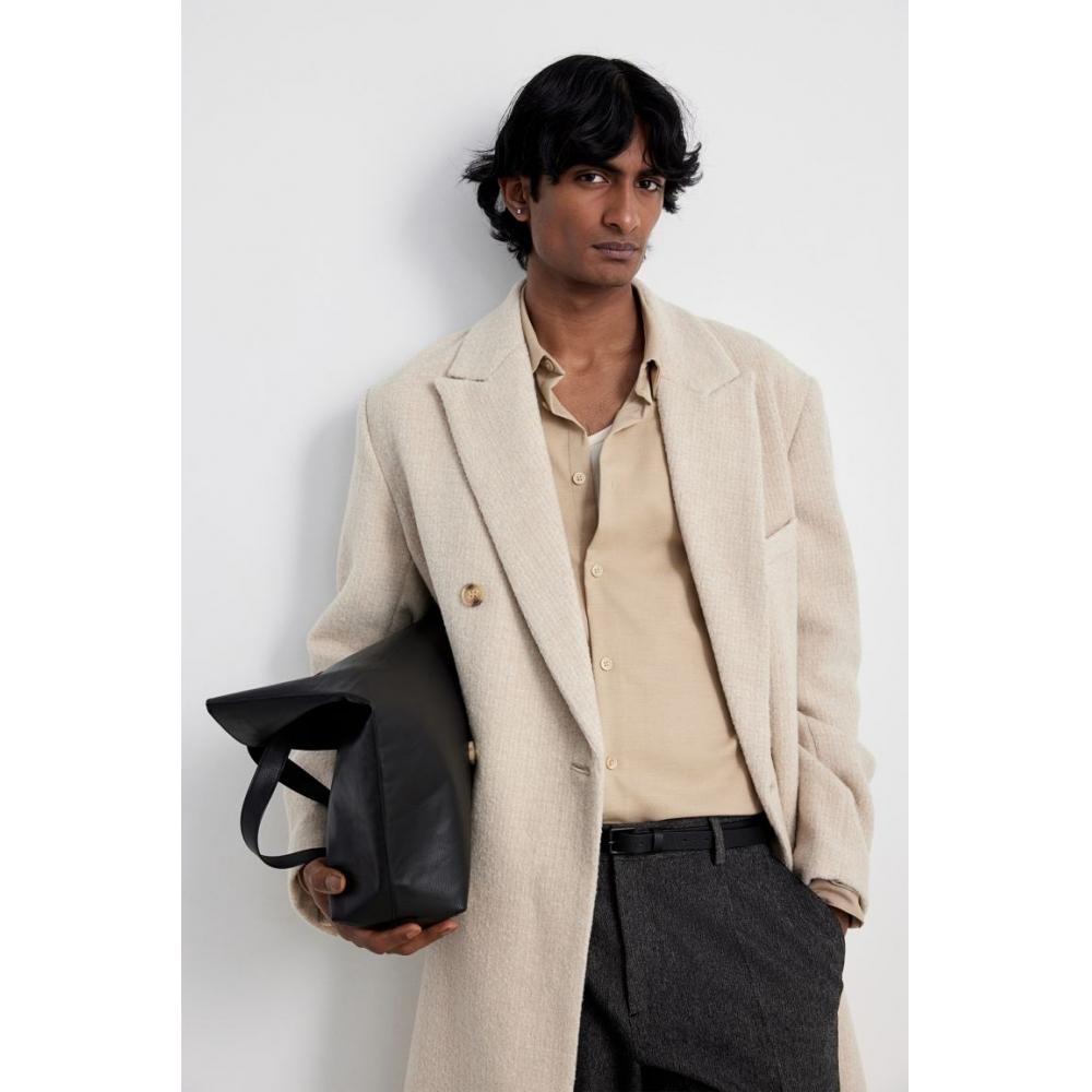 

Рубашка HM Regular Fit Twill бежевого цвета XS