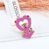 Cute Pink Series Brooch for Girl Cartoon Sweet Love Arrow Enamel Pins Princess Castle Bow Badge Bag Shirt Lapel Pin Jewelry Gift