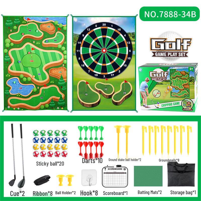Children's Thickened Golf Mat Set: Indoor/Outdoor Play with Clubs