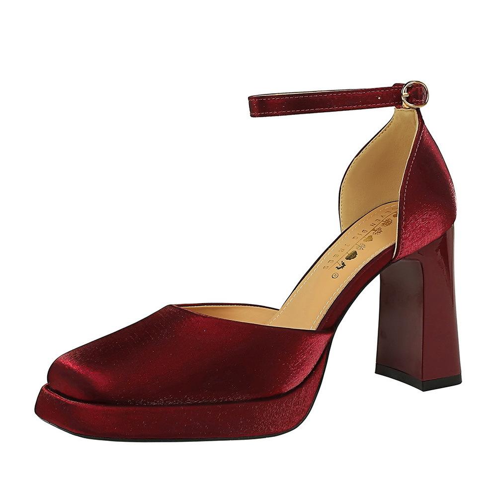 Satin Platform Mary Jane Shoes Women