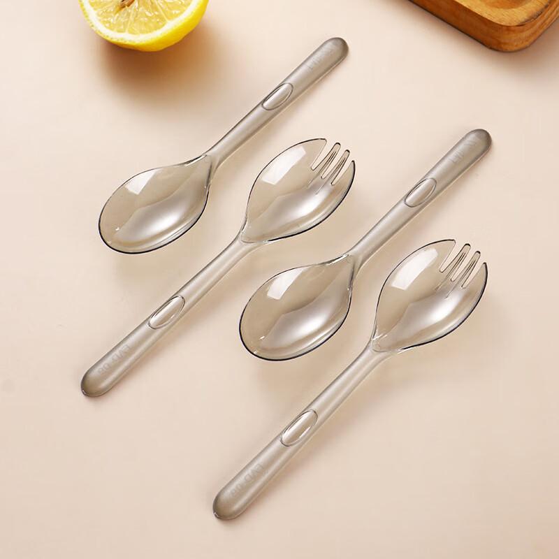ZISIZ Einweg 14cm Transparent Gabel Löffel