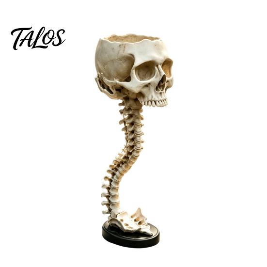 Artistic Desk Accessory Gothic Skull Spine Planter, Resin Skeleton Planter Pot, Horror Halloween Personalized Gift for Goth Flower Vase, Spooky