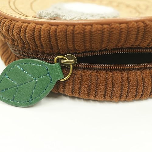 Marushin Pouch (Large) Studio Ghibli "My Neighbor Totoro" Log, Corduroy, and Cork Design, Perfect As a Gift for Birthdays, Makeup, Cosmetics, or Small