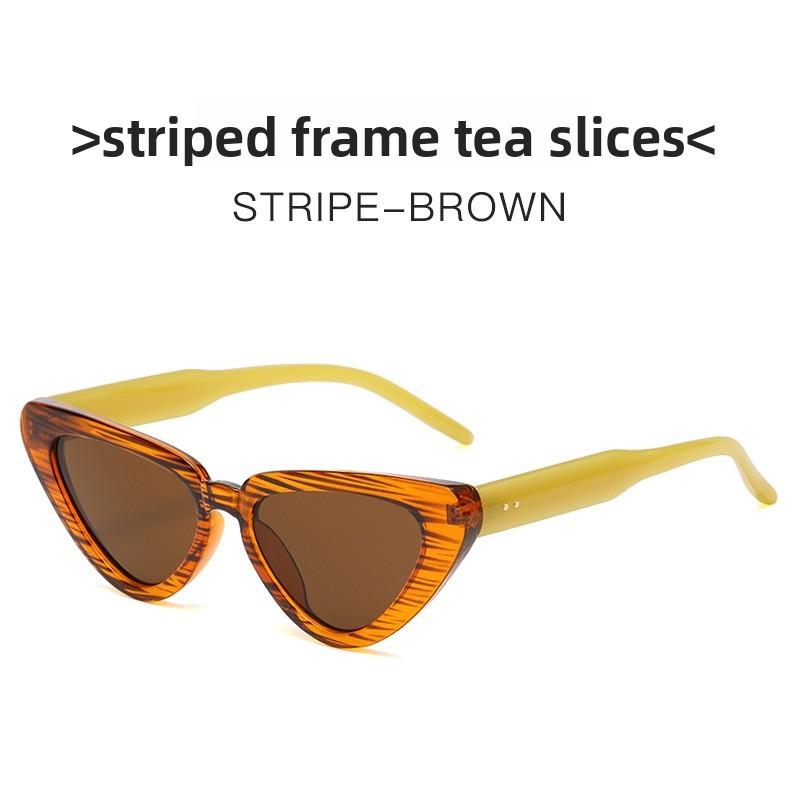 Retro Cat Eye Sunglasses With Pc Material For Stylish Driving And Outings Style 1