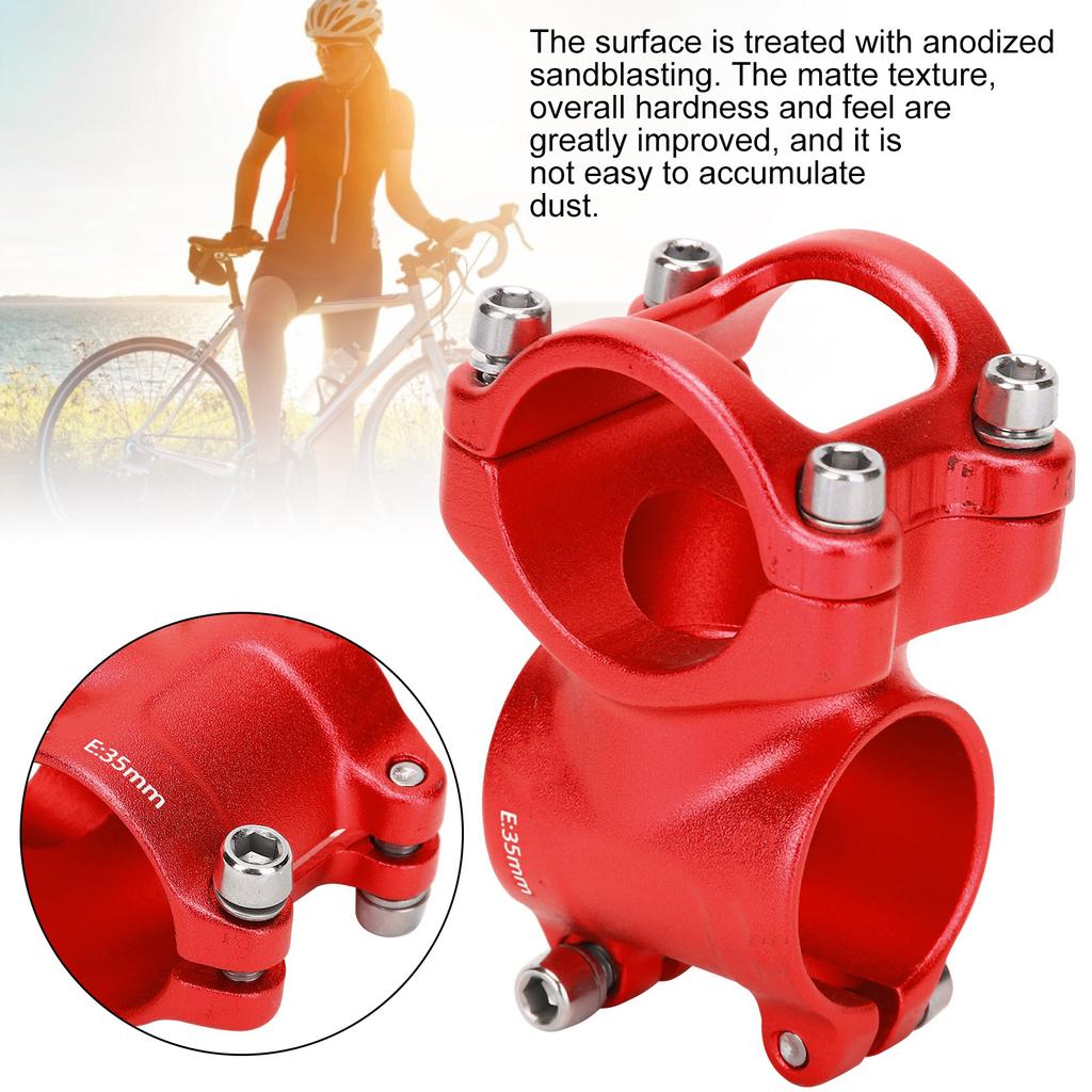 LUNJE 31.8x35mm Bike Handlebar Short Stem Riser Aluminum Alloy   Hollow Stem