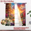 2D flat printing 2pcs Window Drapes Easter Lily Cross Dove Sunrise Digital Printed Polyester Drapes Holiday Decorations for New