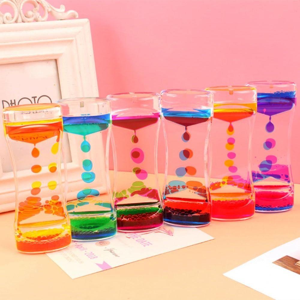 Acrylic Hourglass Timer Creative Oil Hourglass Floating Motion Bubble Timer Desktop Decor