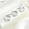 3 Stück/Set Silberfarbene Kleine Creolen für Damen Einfaches Geometrisches Minimalistisches Huggie Ohrring-Set Punk Rock Schmuckzubehör