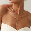 Ingemark 2Pcs/Set Y2K Romantic Cherry Pendant Long Chain Necklace for Women New Trend Sexy Chest Tassel Choker Wedding Jewelry