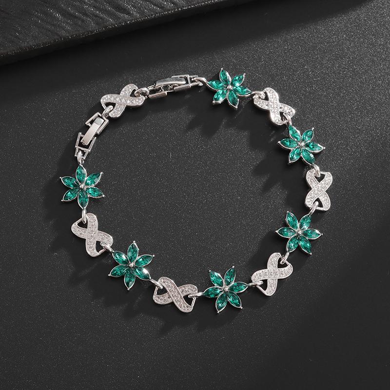 Fashionable and Exquisite Shiny Zircon Sunflower Bracelet Women's Trendy Dinner Party Jewelry Girls Gift