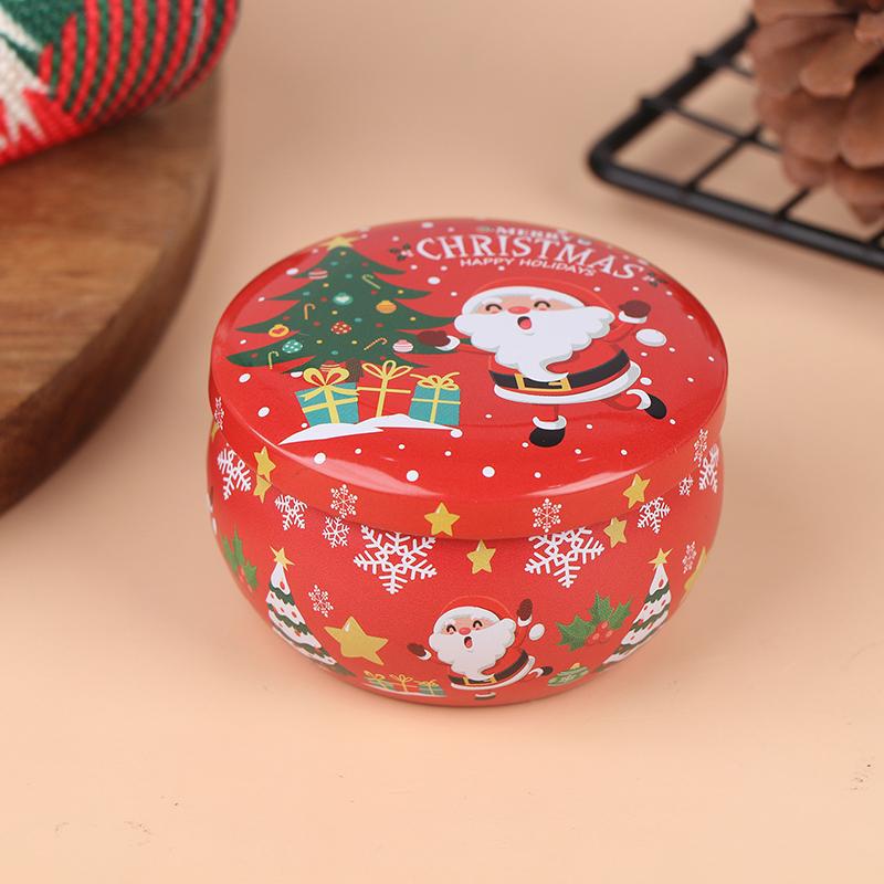 1Pcs Christmas Gift Box Metal Tin Candy Cookie Packaging Box Containers Kids New Year Gift Decor Xmas Party Supplies Navidad