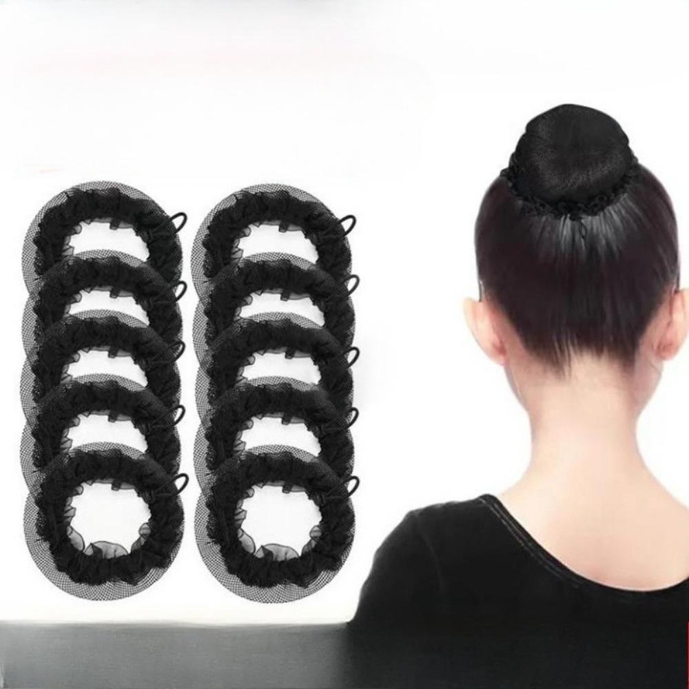 Elastic Invisible Hair Net with Drawstring Lace, Ballet Bun Maker for Nurses Flight Attendants