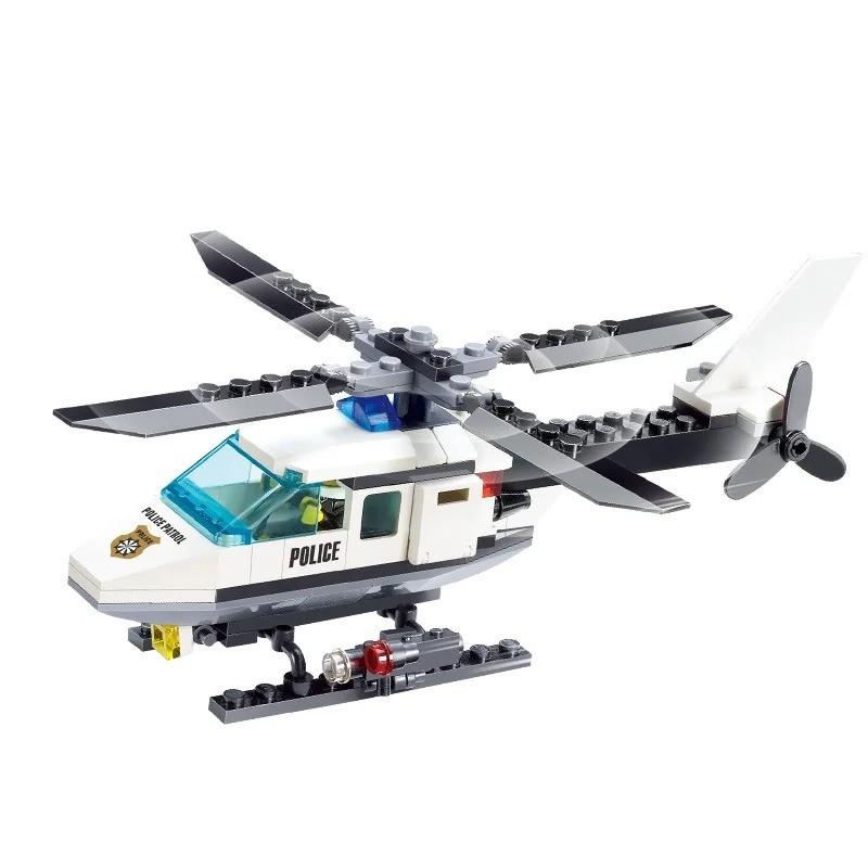 171pcs Police Helicopter CreativeandCity Police SWAT Car Vehicle DIY City Police Series Boys Bricks Toys Children Gifts Birthday Gift