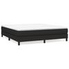 3144095 vidaXL Lit à sommier tapissier avec matelas Noir 180x200 cm Tissu