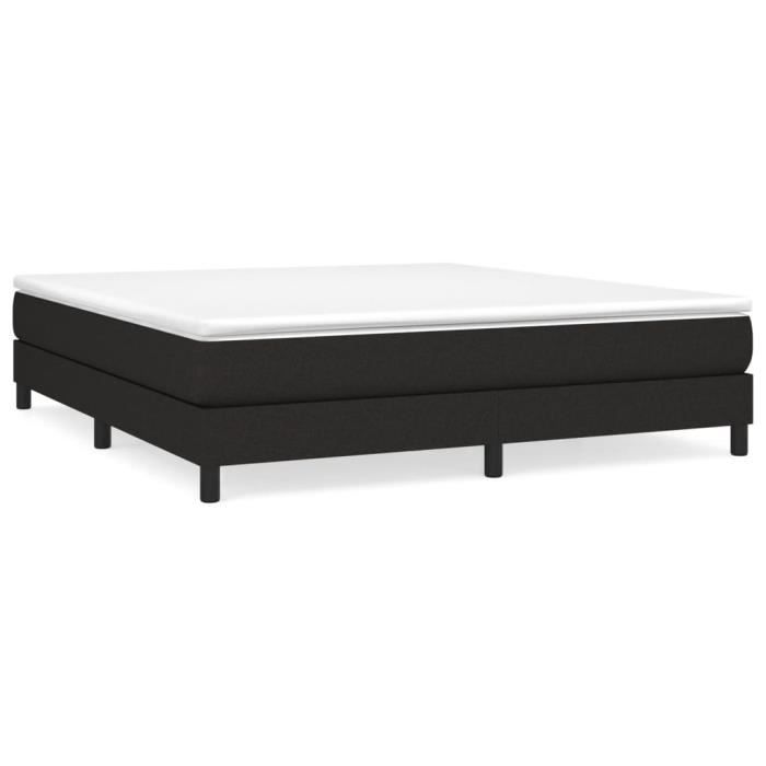 3144095 vidaXL Lit à sommier tapissier avec matelas Noir 180x200 cm Tissu