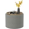 Stool Upholstered Stool, Linen, Hidden Storage, Reversible Lid, 56cm x 56 cm x 42 cm, Gray + Natural