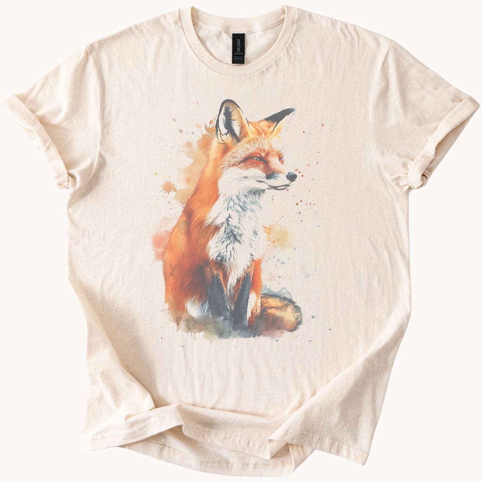 Watercolor Red Fox Graphic Shirt Tshirt Nature Art Tee 160