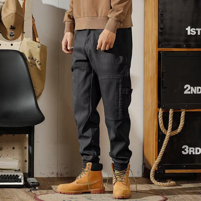 

Мужские хлопковые шаровары свободного кроя с широкими манжетами M чёрный