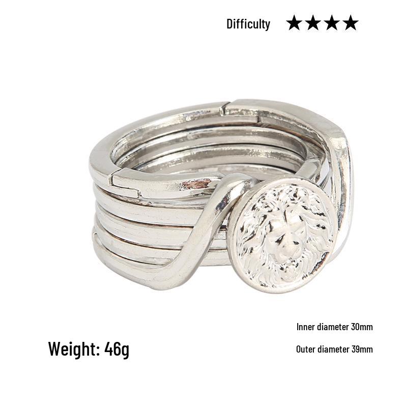 Intelligence Puzzle Zinc Alloy Disentanglement Rings - Unlock Nine Linked Rings Kongming Luban Lock Educational Toy