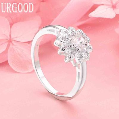 925 Sterlingsilber Hochzeitsschmuck AAA Zirkon Modering