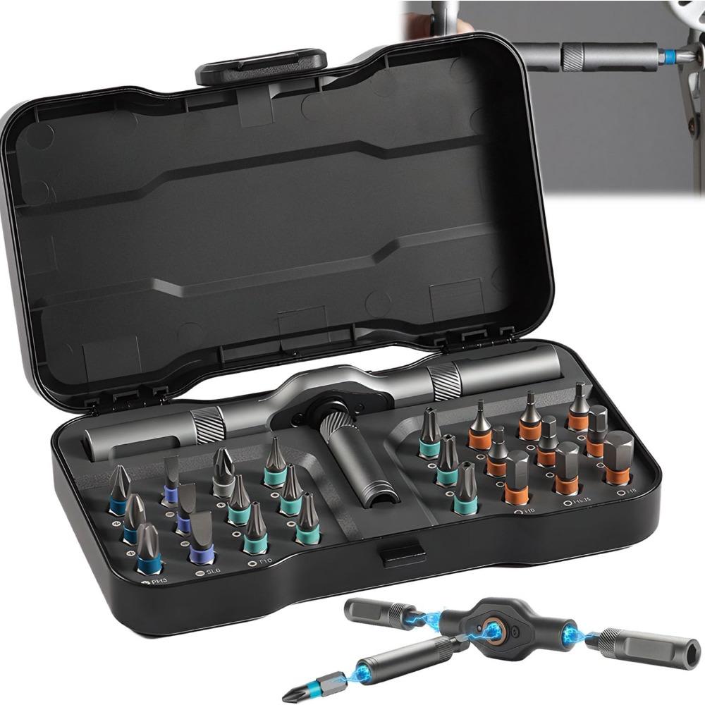 Diy Screwdriver 24 In 1, Upgrade 24 In 1 Multi Bit Magnetic Screwdriver Set,  Multi-purpose Ratchet Wrench Screwdriver S2 Magnetic Bits
