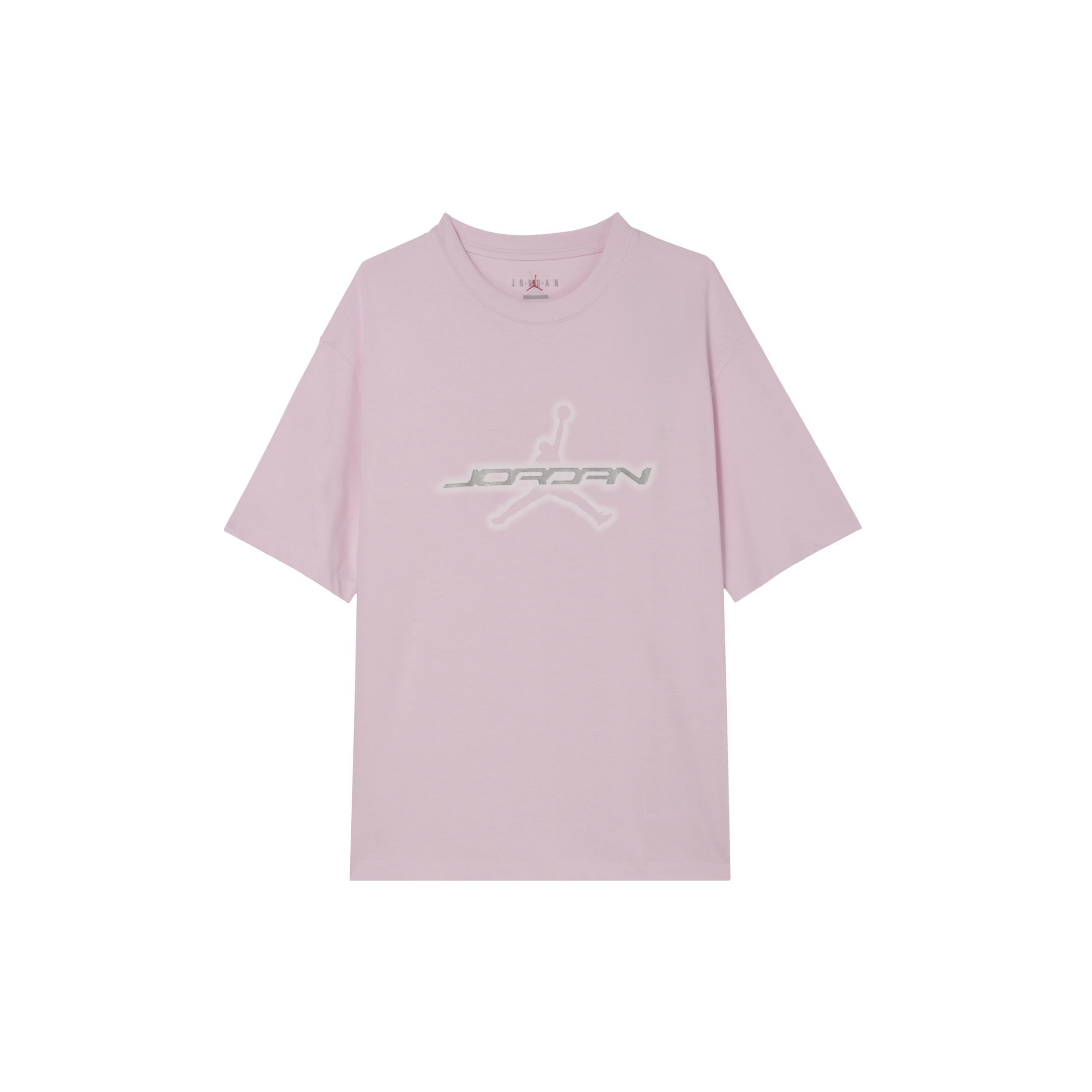 

New Jordan Essentials Drop Shoulder Sleeve T-Shirt Women s Foam Pink HM4904-663 XL