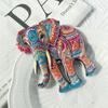 Cute Elephant Bohemian Pattern Resin Relief Magnet Traditional Design Stereo Relief For Refrigerator Travel Souvenir Magnetic