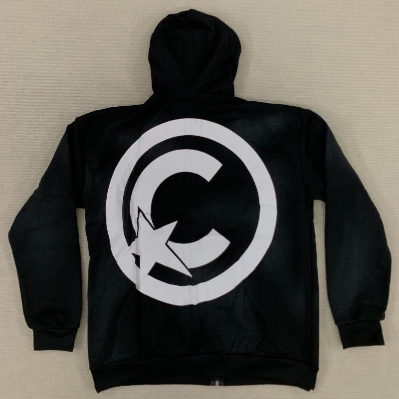 European and American street winter hip-hop style hooded personalized creative letter sticker printed pullover hoodie