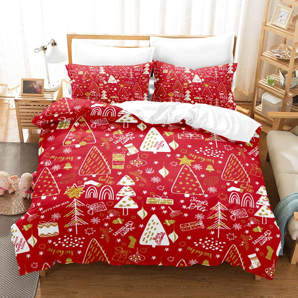 Merry Christmas Duvet Cover Christmas Graffiti Bedding Set Happy New Year Quilt Cover Holiday Gifts Bedroom Decoration